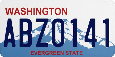 WA license plate ABZ0141