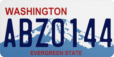 WA license plate ABZ0144