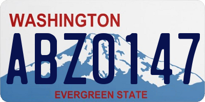 WA license plate ABZ0147