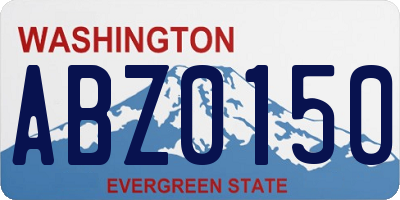 WA license plate ABZ0150