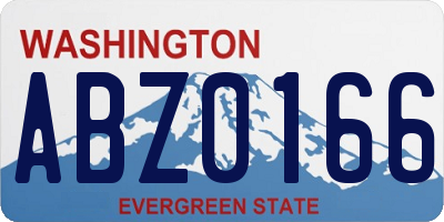 WA license plate ABZ0166