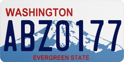 WA license plate ABZ0177