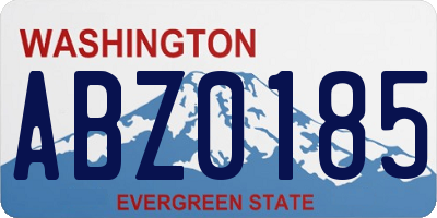 WA license plate ABZ0185