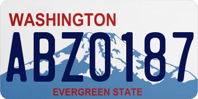 WA license plate ABZ0187