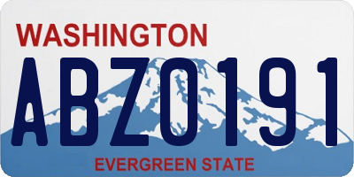 WA license plate ABZ0191