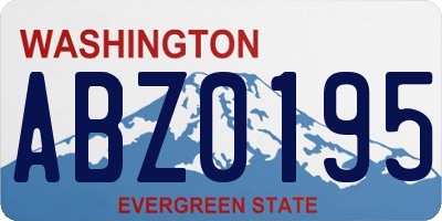 WA license plate ABZ0195