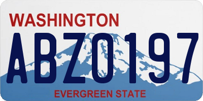 WA license plate ABZ0197