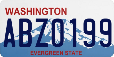 WA license plate ABZ0199