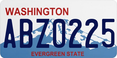 WA license plate ABZ0225