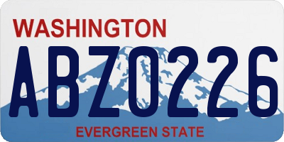 WA license plate ABZ0226