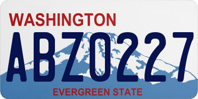 WA license plate ABZ0227