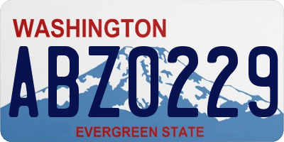 WA license plate ABZ0229