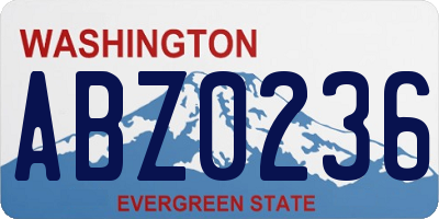 WA license plate ABZ0236