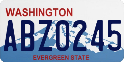 WA license plate ABZ0245