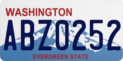 WA license plate ABZ0252