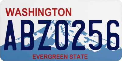 WA license plate ABZ0256