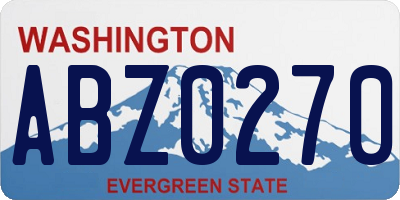 WA license plate ABZ0270