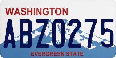WA license plate ABZ0275