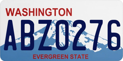 WA license plate ABZ0276