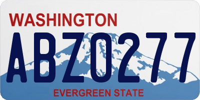 WA license plate ABZ0277