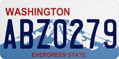 WA license plate ABZ0279