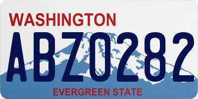 WA license plate ABZ0282