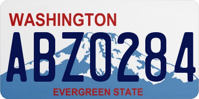 WA license plate ABZ0284