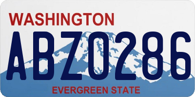 WA license plate ABZ0286