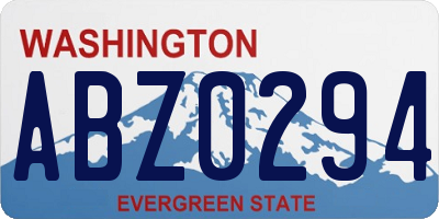 WA license plate ABZ0294