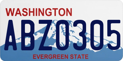 WA license plate ABZ0305