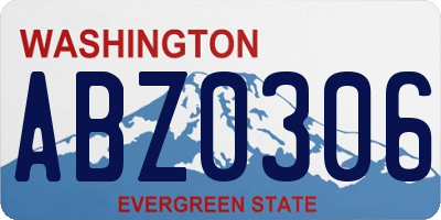 WA license plate ABZ0306