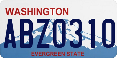 WA license plate ABZ0310