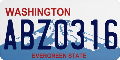 WA license plate ABZ0316