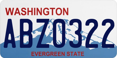WA license plate ABZ0322