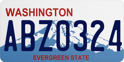 WA license plate ABZ0324