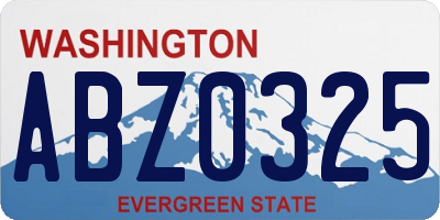 WA license plate ABZ0325