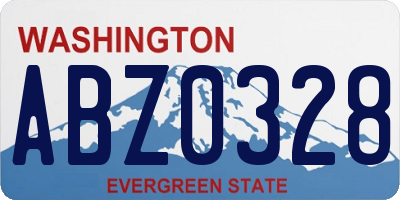 WA license plate ABZ0328