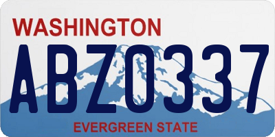 WA license plate ABZ0337
