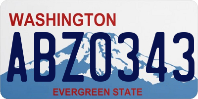 WA license plate ABZ0343