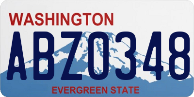 WA license plate ABZ0348