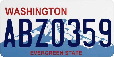 WA license plate ABZ0359