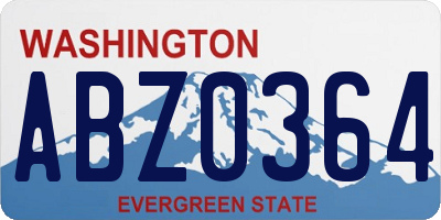 WA license plate ABZ0364