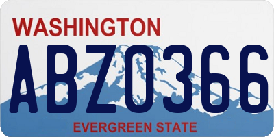 WA license plate ABZ0366