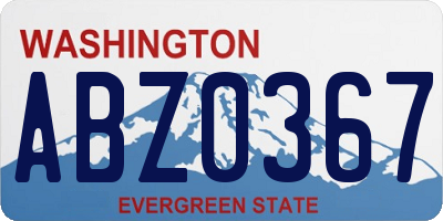 WA license plate ABZ0367
