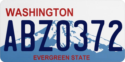 WA license plate ABZ0372