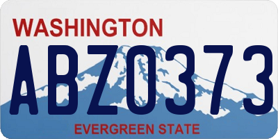 WA license plate ABZ0373