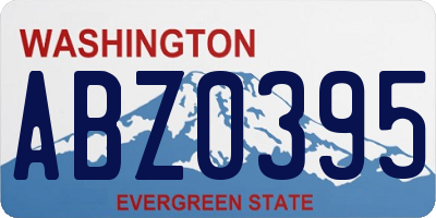 WA license plate ABZ0395