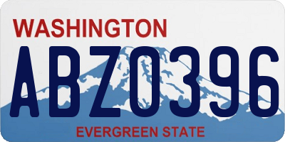 WA license plate ABZ0396