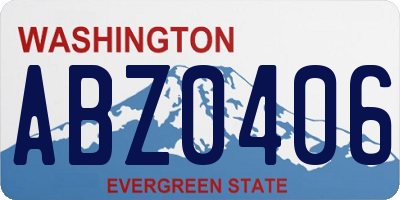 WA license plate ABZ0406