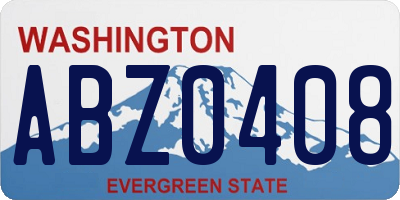 WA license plate ABZ0408